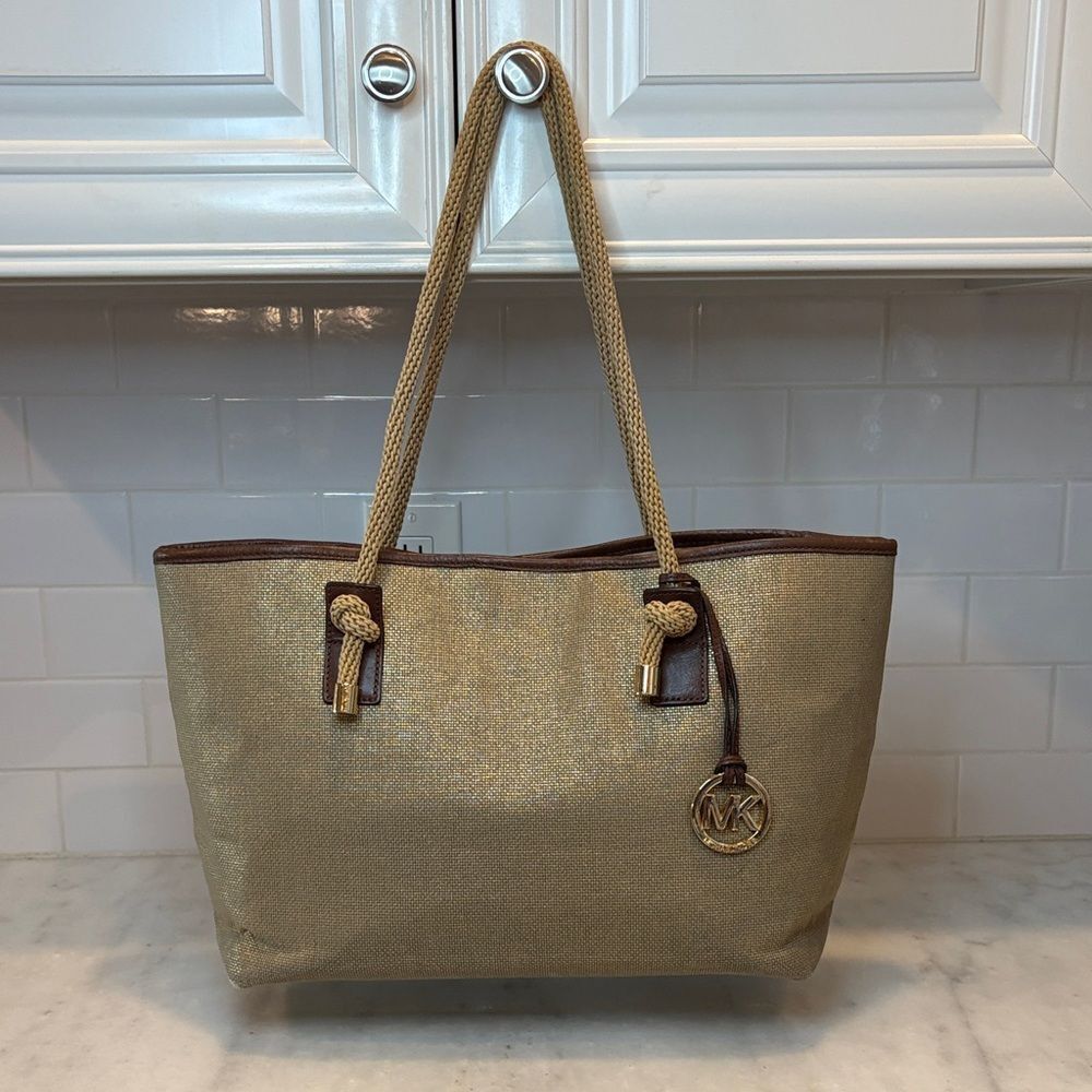 Michael Kors Bag Purse Handbag Marina Large Canvas Tote - HTF Pocketbook